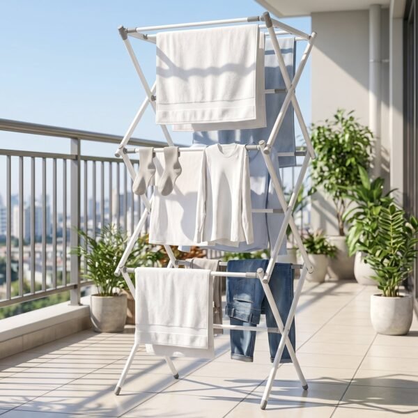 3 Tier Folding Clothes Drying Rack Laundry Cloth Dryer Stand for Ba...