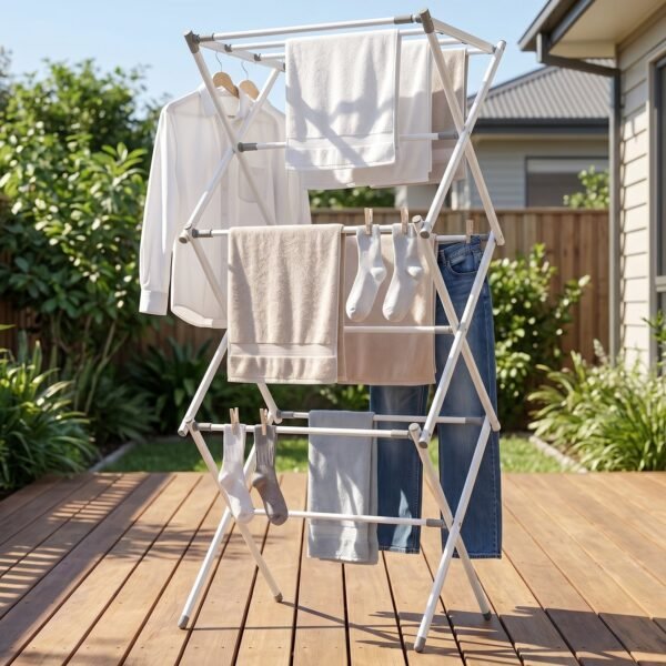 3 Tier Folding Clothes Drying Rack Laundry Cloth Dryer Stand for Ba...