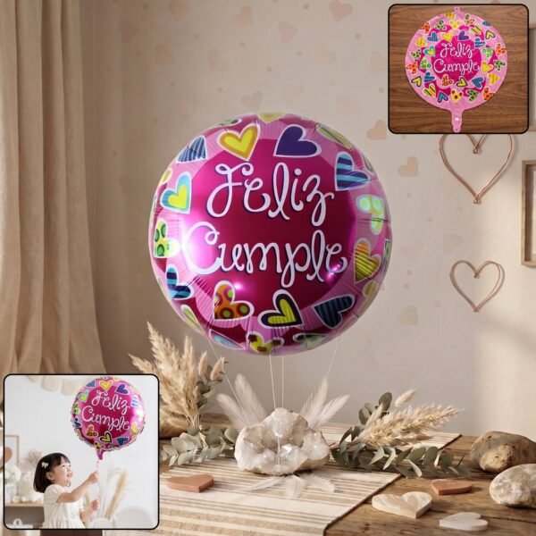 Feliz Cumple Foil Balloon – Bright Colorful Birthday Decor