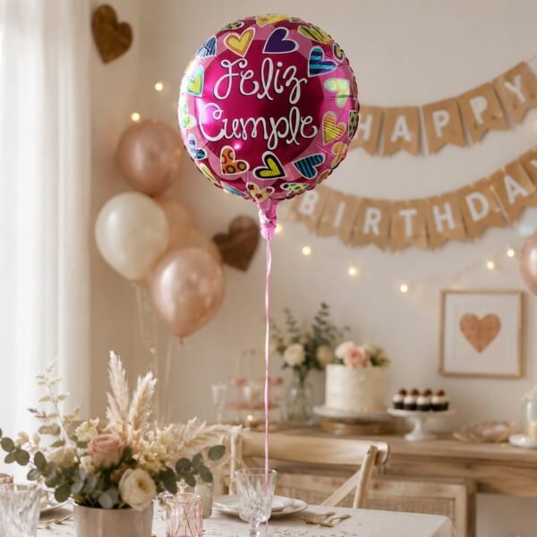 Feliz Cumple Foil Balloon – Bright Colorful Birthday Decor