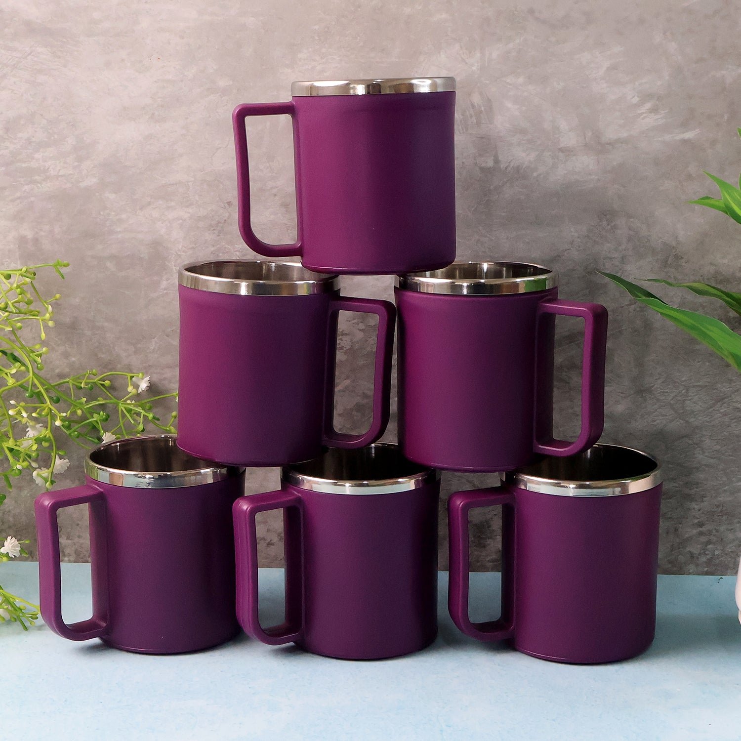 Stainless Steel Coffee Mug Set – Durable 200ML, 6 Pieces