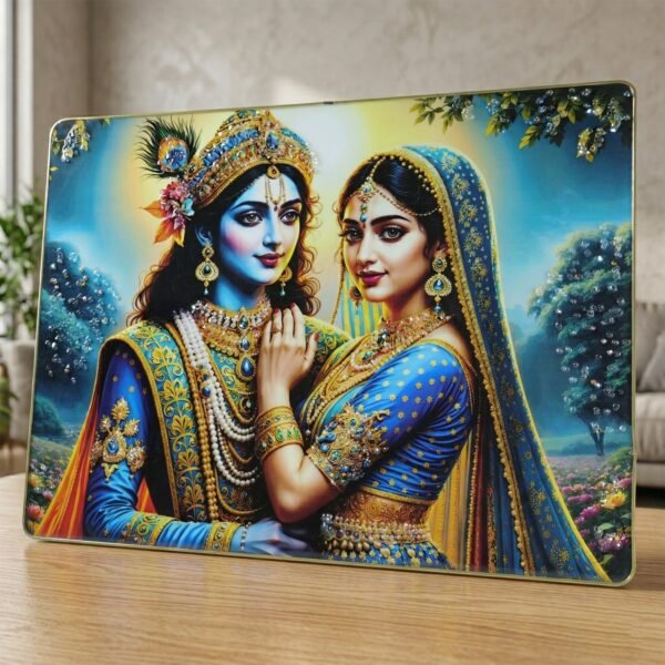 ColofulRadhaKrishna05-02 Radha Krishna Wall Frame – Elegant Divine Home Decor