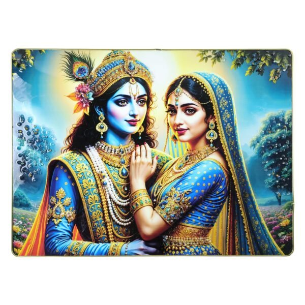 ColofulRadhaKrishna05-04 Radha Krishna Wall Frame – Elegant Divine Home Decor