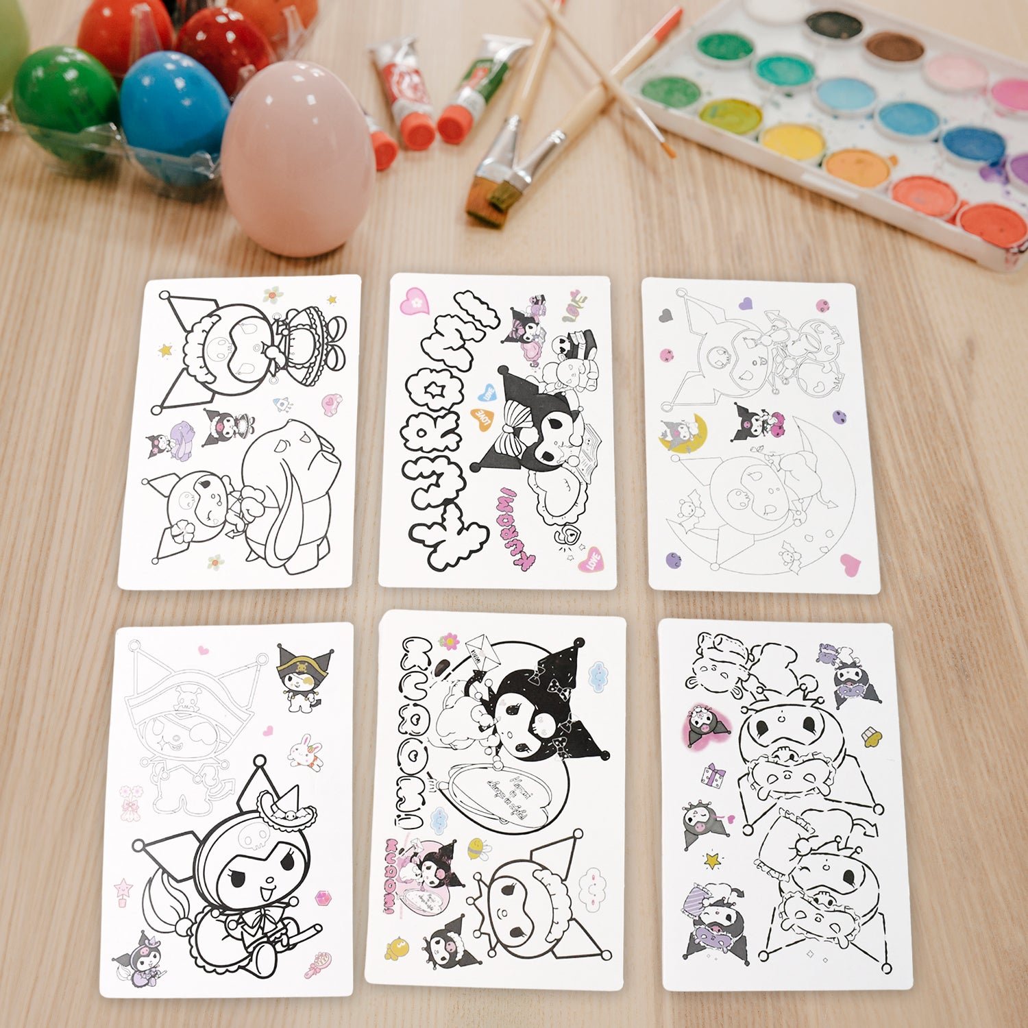 Kuromi-Themed Kids Coloring Book Set – 6 Sheets & 6 Markers