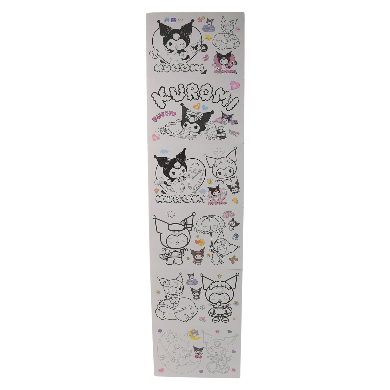 Kuromi-Themed Kids Coloring Book Set – 6 Sheets & 6 Markers