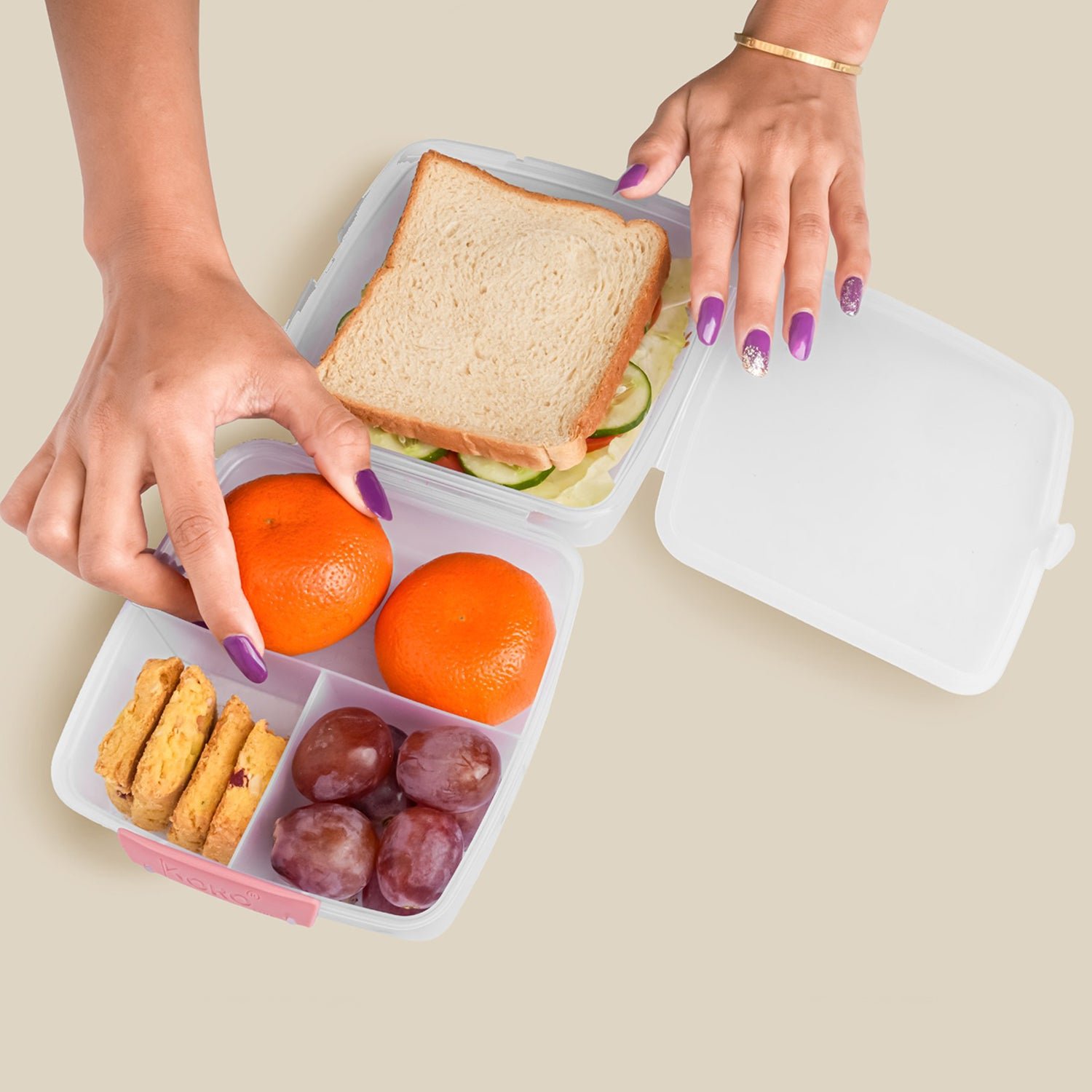 Airtight Multi-Compartment Lunch Box – 1400 ML Capacity