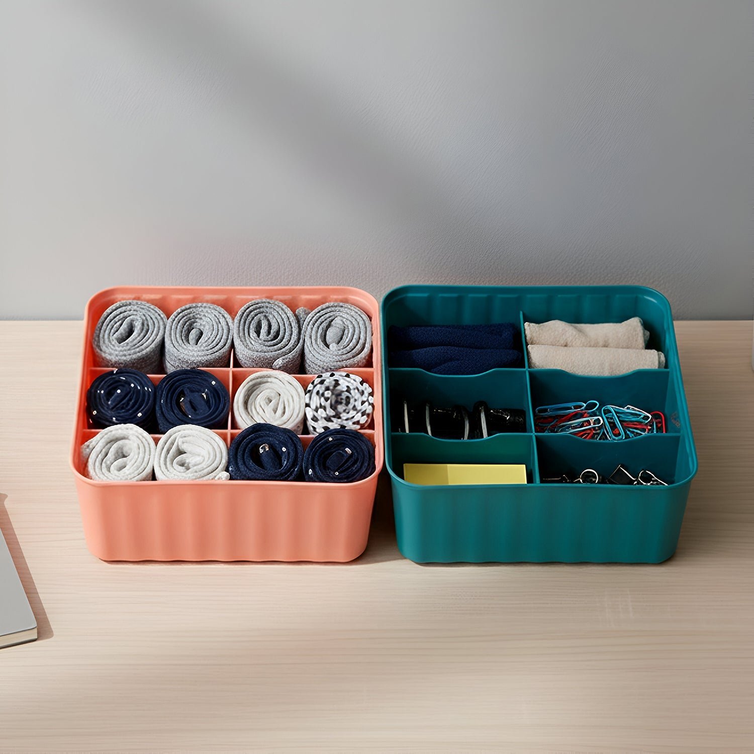 Square Organizer with 6 Compartments – Space-Saving Storage Set