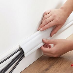 Adhesive Cable Protector Cord Cover 3 Meter Floor Wall Wire Hider (3 Mtr)