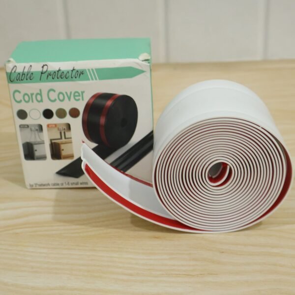 Adhesive Cable Protector Cord Cover 3 Meter Floor Wall Wire Hider (3 Mtr)