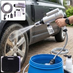 High Pressure Cordless Car Washer Gun Kit – Portable with Hose & Foam