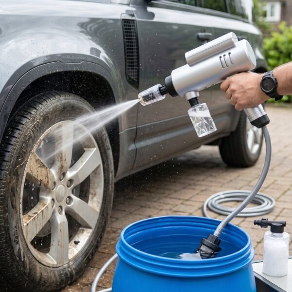 High Pressure Cordless Car Washer Gun Kit – Portable with Hose & Foam