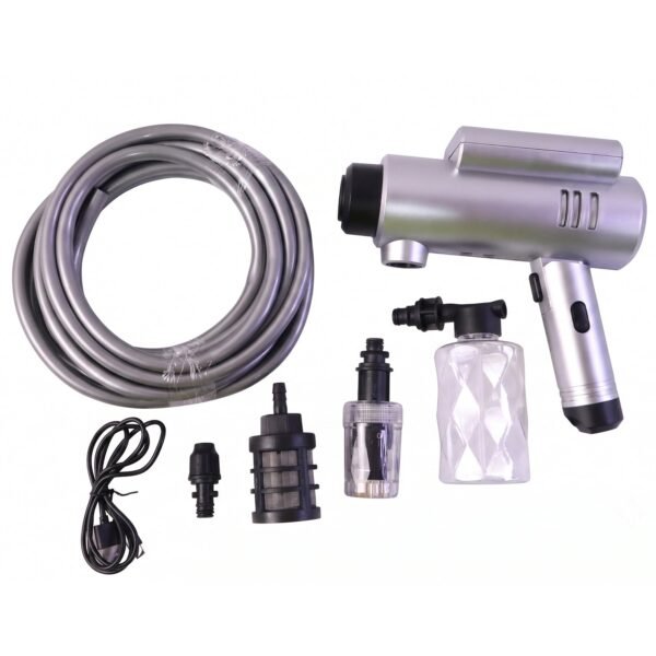 High Pressure Cordless Car Washer Gun Kit – Portable with Hose & Foam
