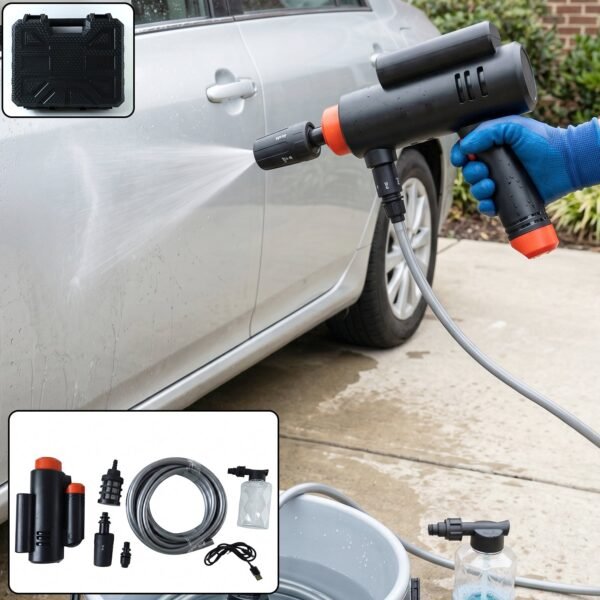Portable Cordless Car Washer – High Pressure Cleaning Kit