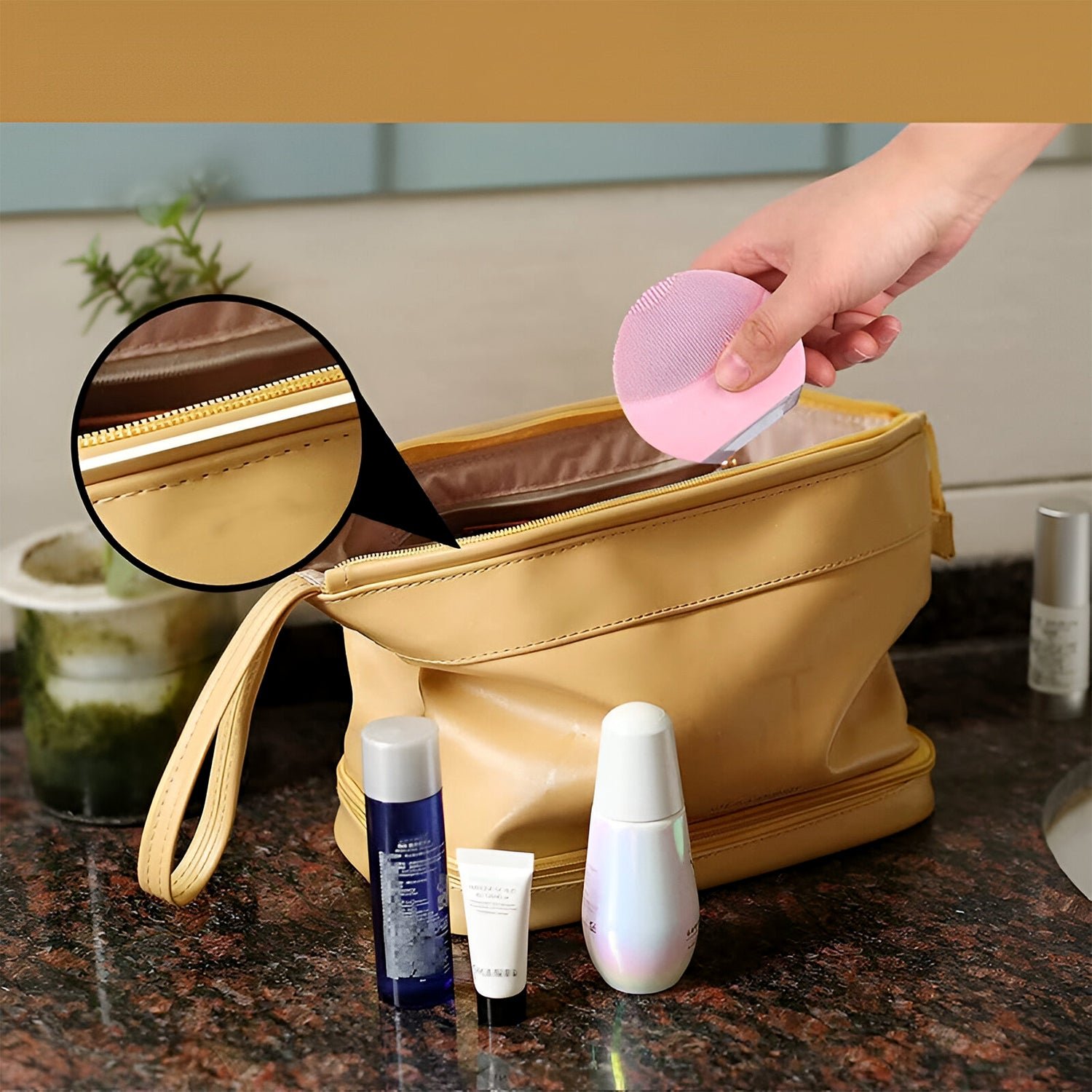 Makeup Storage Bag – Spacious Dual-Compartment Organizer