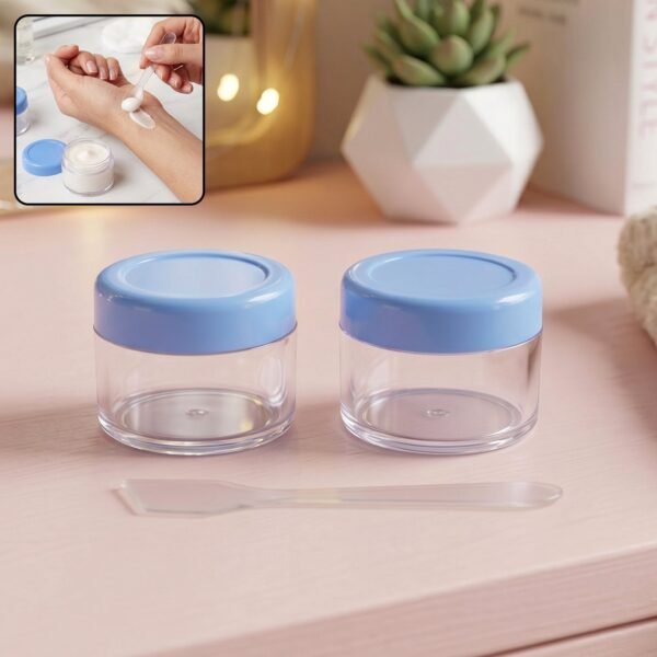 Plastic Cosmetic Jar Set – Refillable Travel Containers for Creams