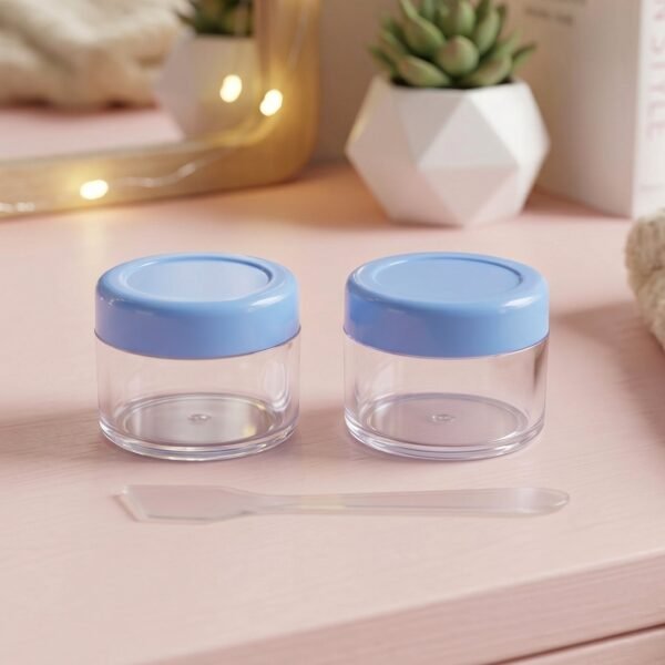 Plastic Cosmetic Jar Set – Refillable Travel Containers for Creams