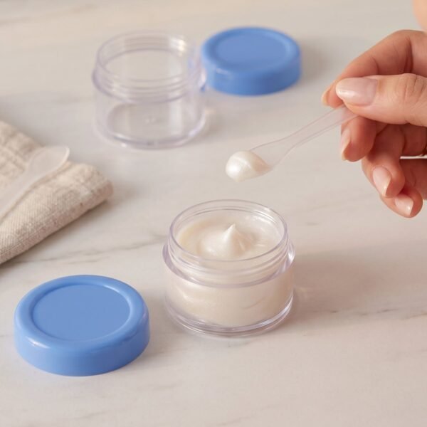 Plastic Cosmetic Jar Set – Refillable Travel Containers for Creams