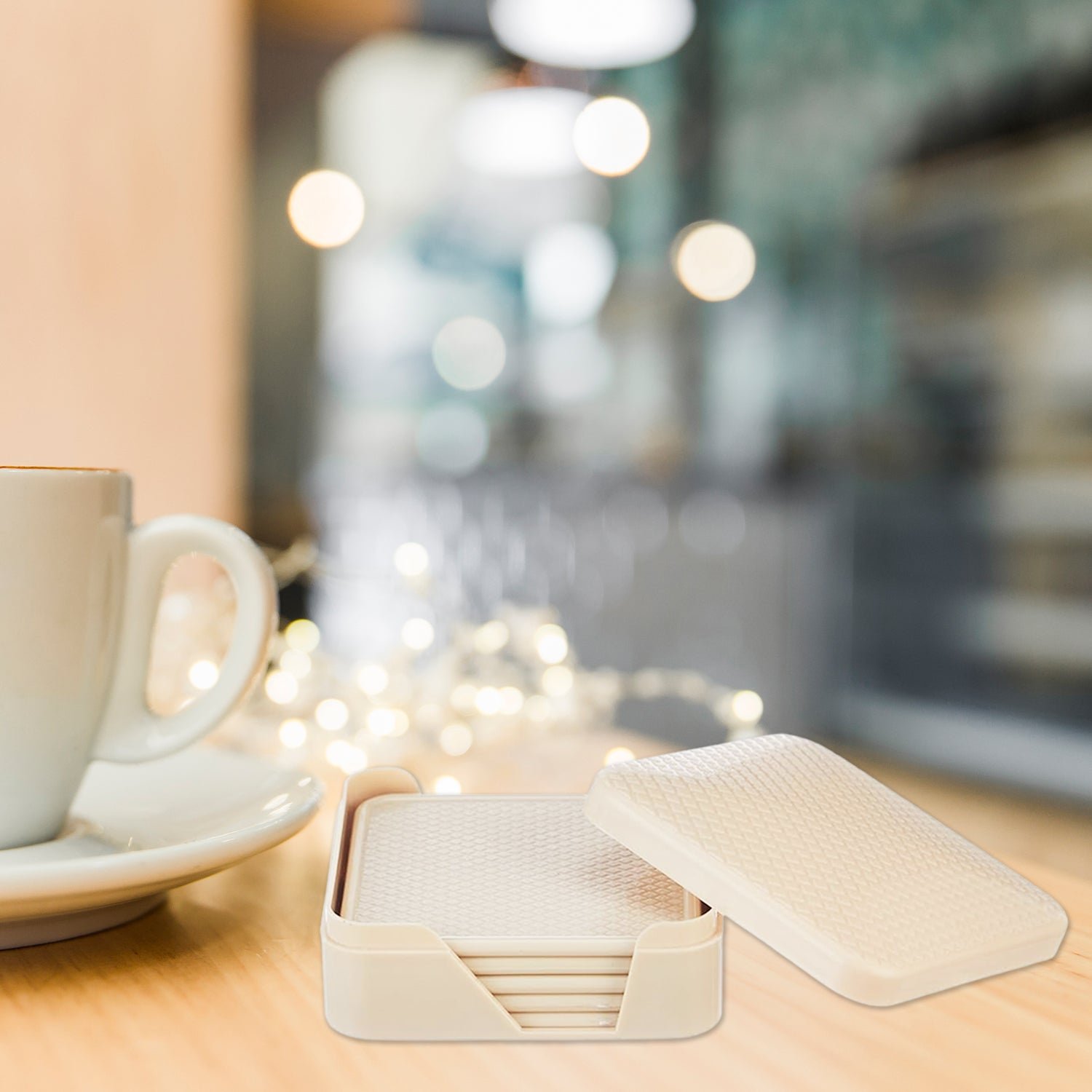 Ganesh Square Coasters Set – Heat-Resistant with Storage Box