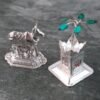 Kamdhenu Cow & Tulsi Plant Silver-Plated Pair – Divine Pooja Décor