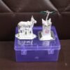 Kamdhenu Cow & Tulsi Plant Silver-Plated Pair – Divine Pooja Décor