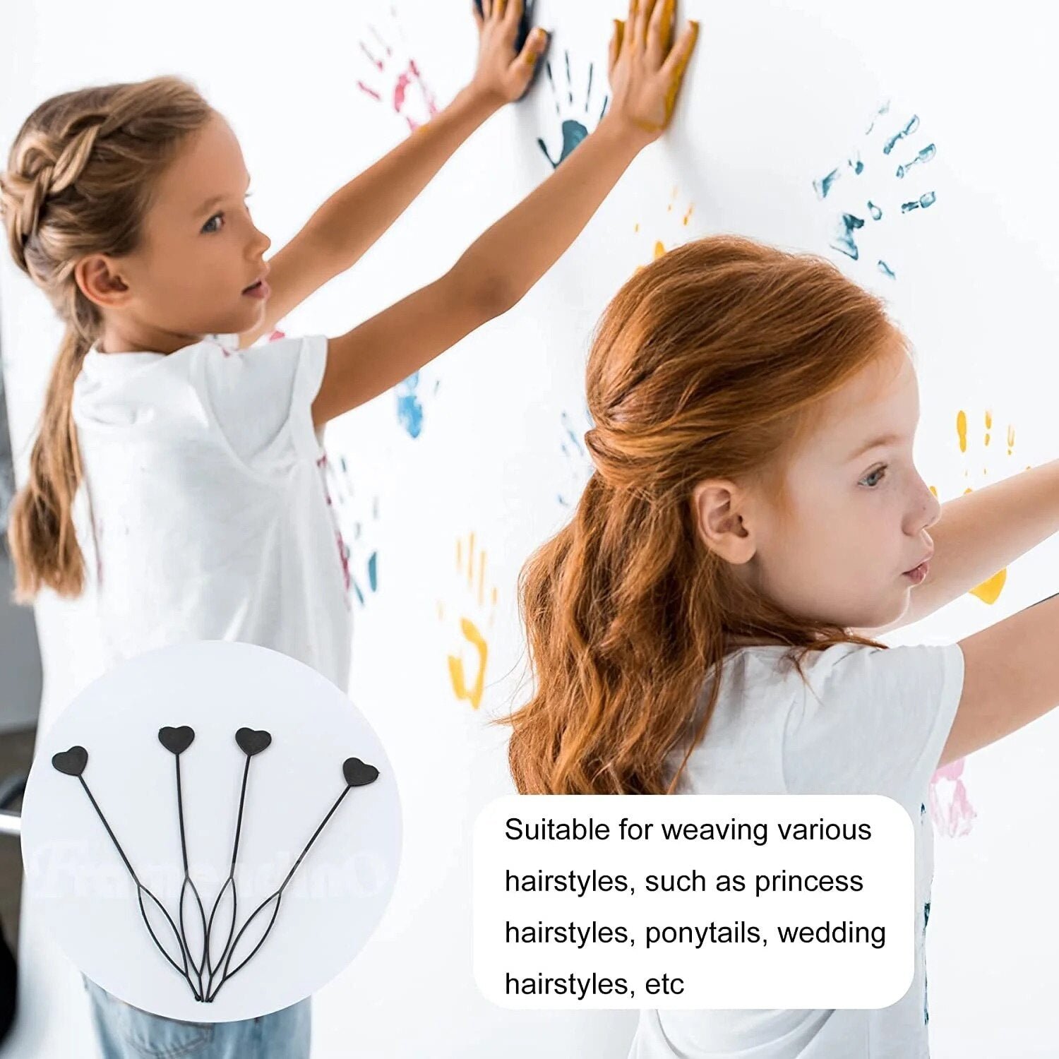 Heart-Shaped Hairpin Set – Stylish Black Clips for All Hair Types