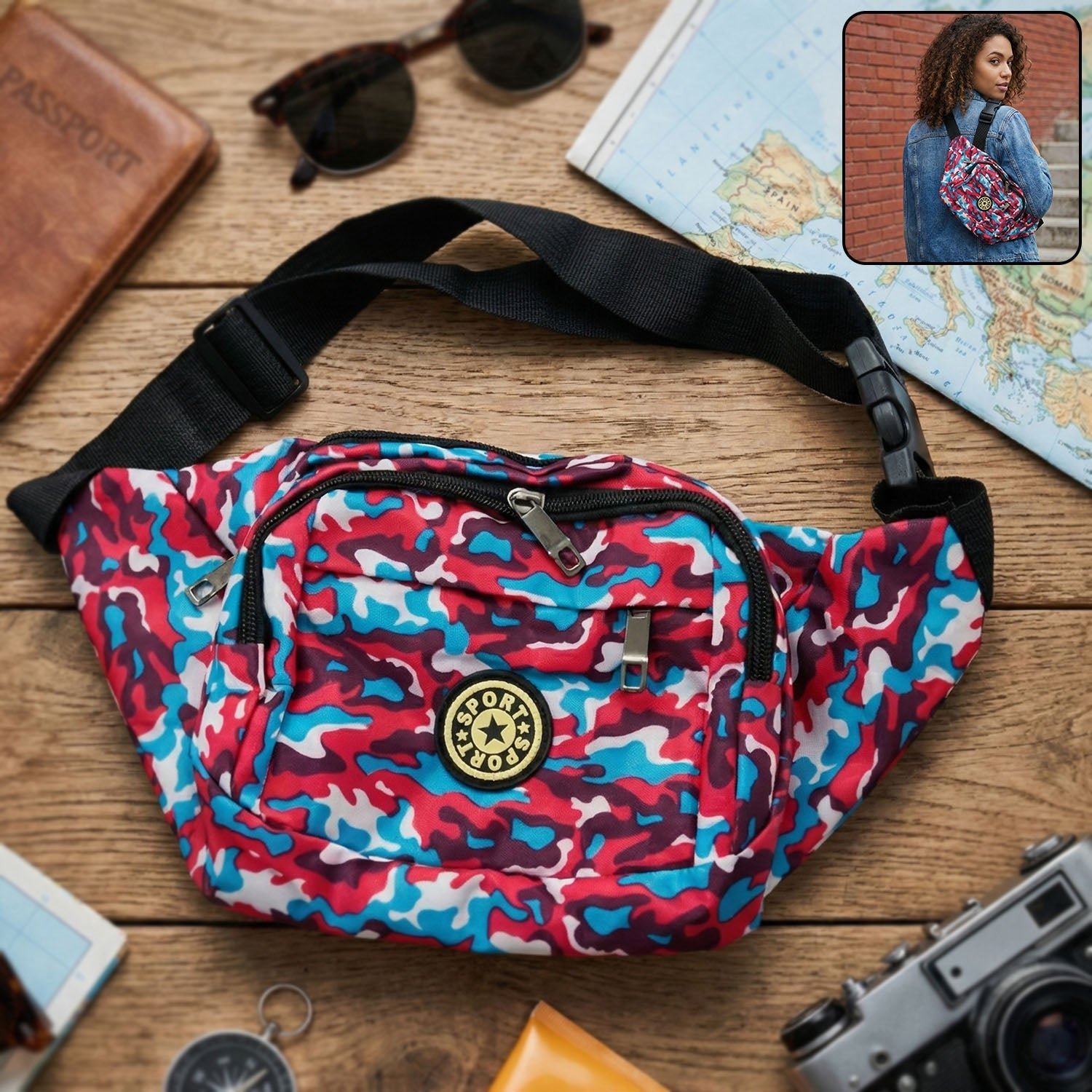 Waist Bag with Adjustable Strap – Stylish Multi-Purpose Sling Pouch