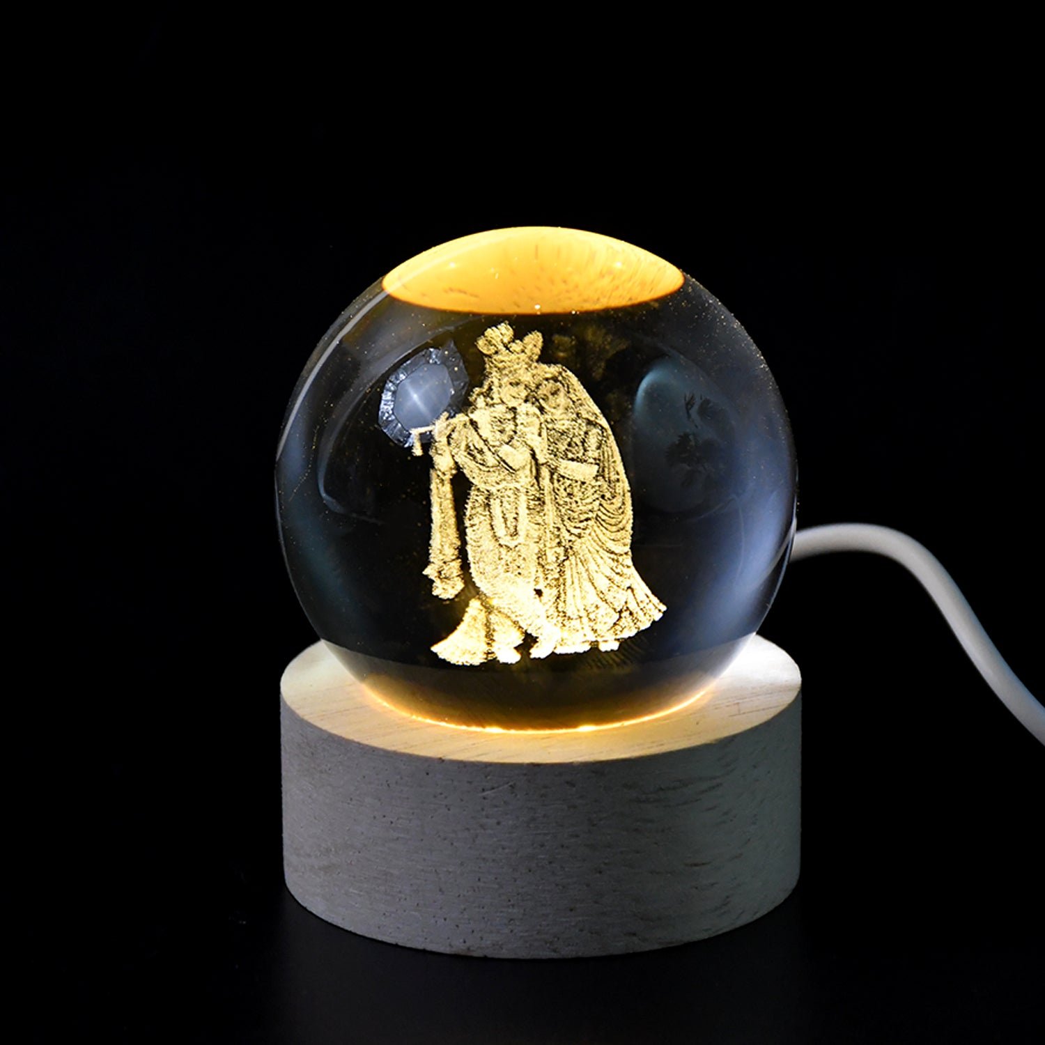 Radha Krishna 3D Crystal Lamp – Spiritual Home Decor |