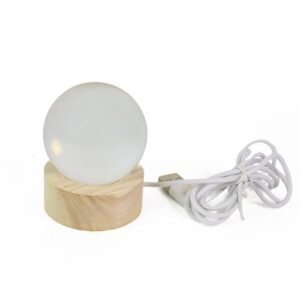 Ganpati 3D Crystal Ball Lamp – Wooden Base Night Light | Indo Glow