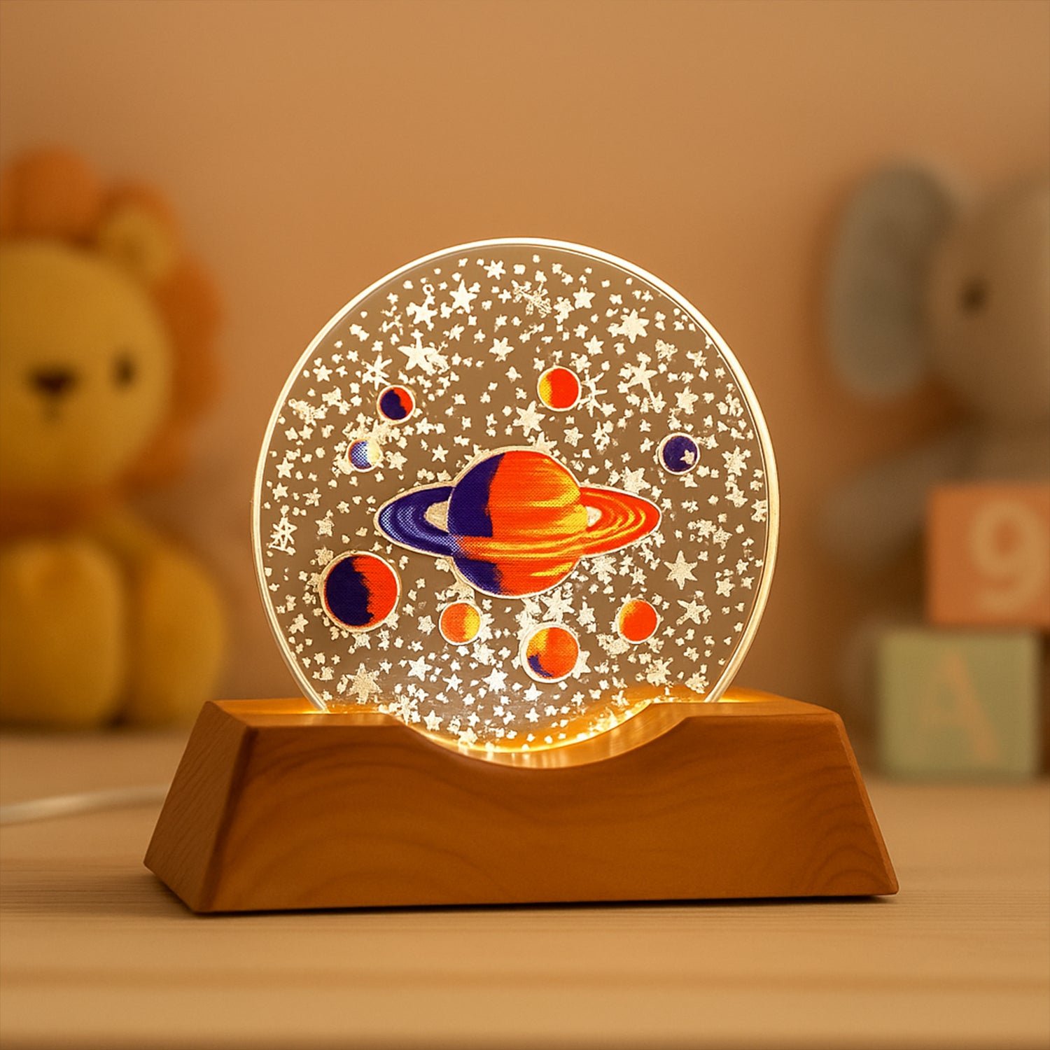 3D Visualization Lamp – LED Night Light with Planet Design