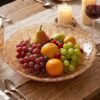 Glass Round Serving Plate 23 x 23 Cm Decorative Fruit Snack Platter (1 Pc)