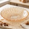 Glass Round Serving Plate 23 x 23 Cm Decorative Fruit Snack Platter (1 Pc)