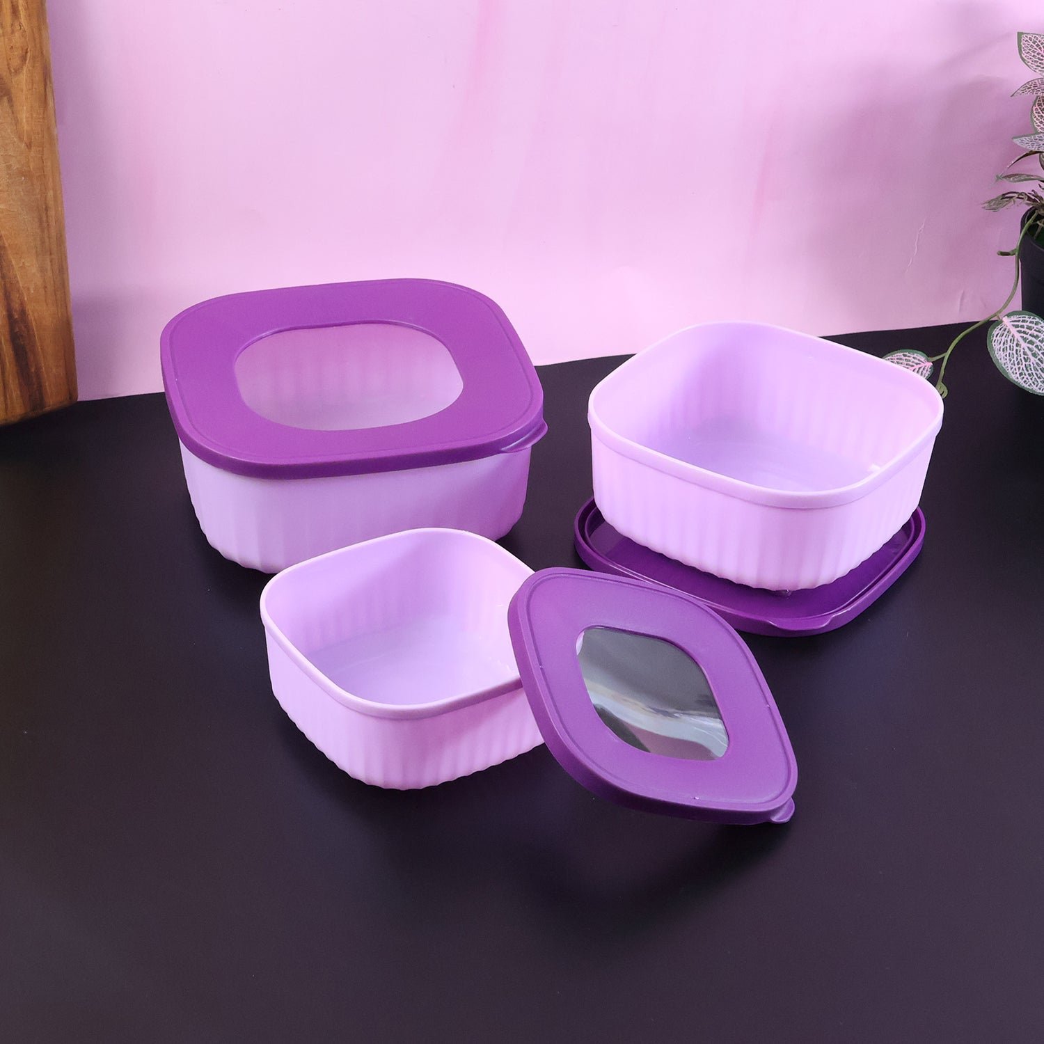 Food Storage Container Set – Leak-Resistant, Stackable 3-Piece