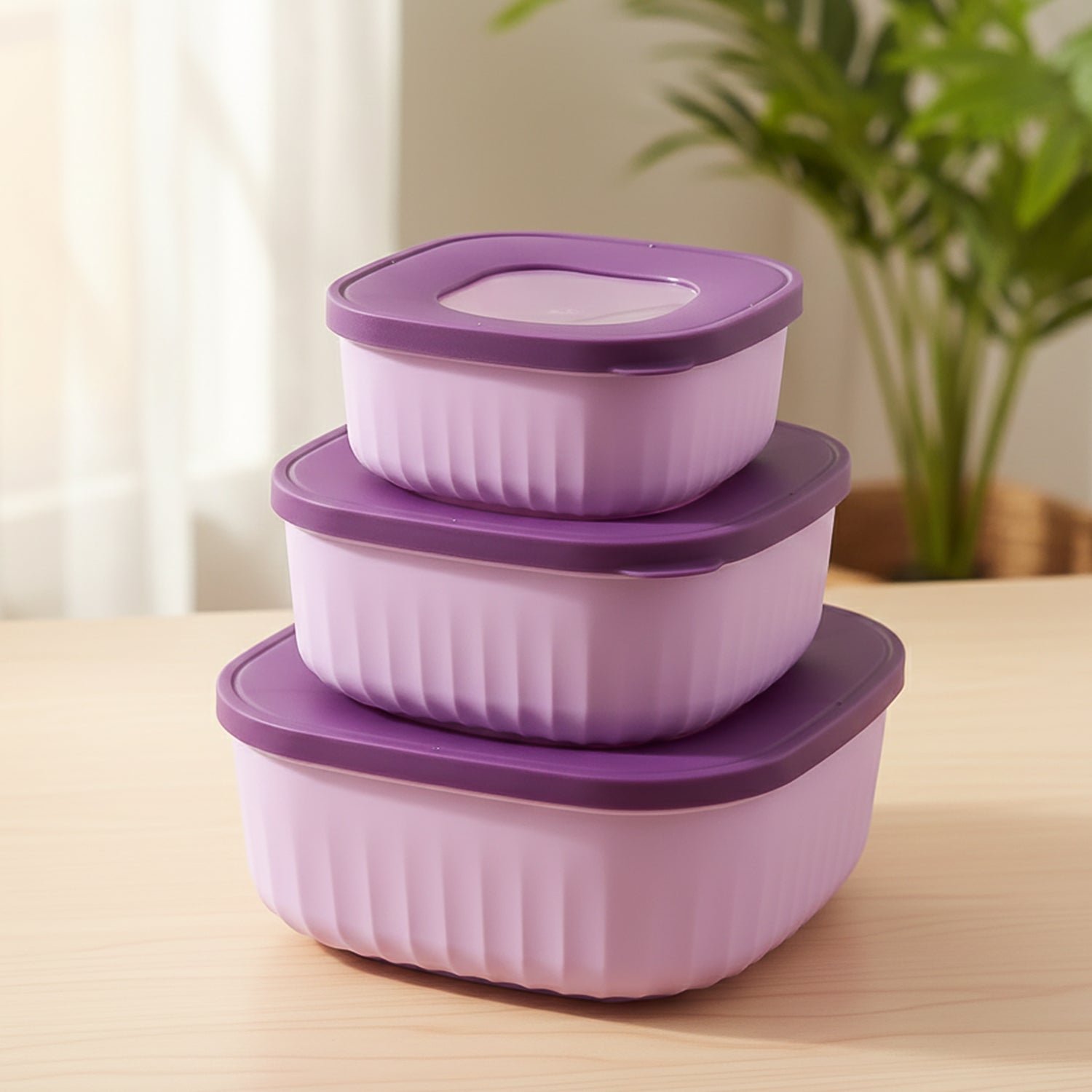 Food Storage Container Set – Leak-Resistant, Stackable 3-Piece