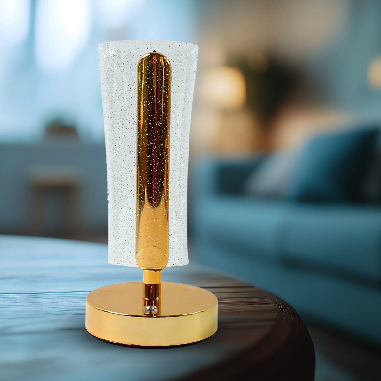 Crystal Table Lamp – Sparkle Design with Golden Base LED
