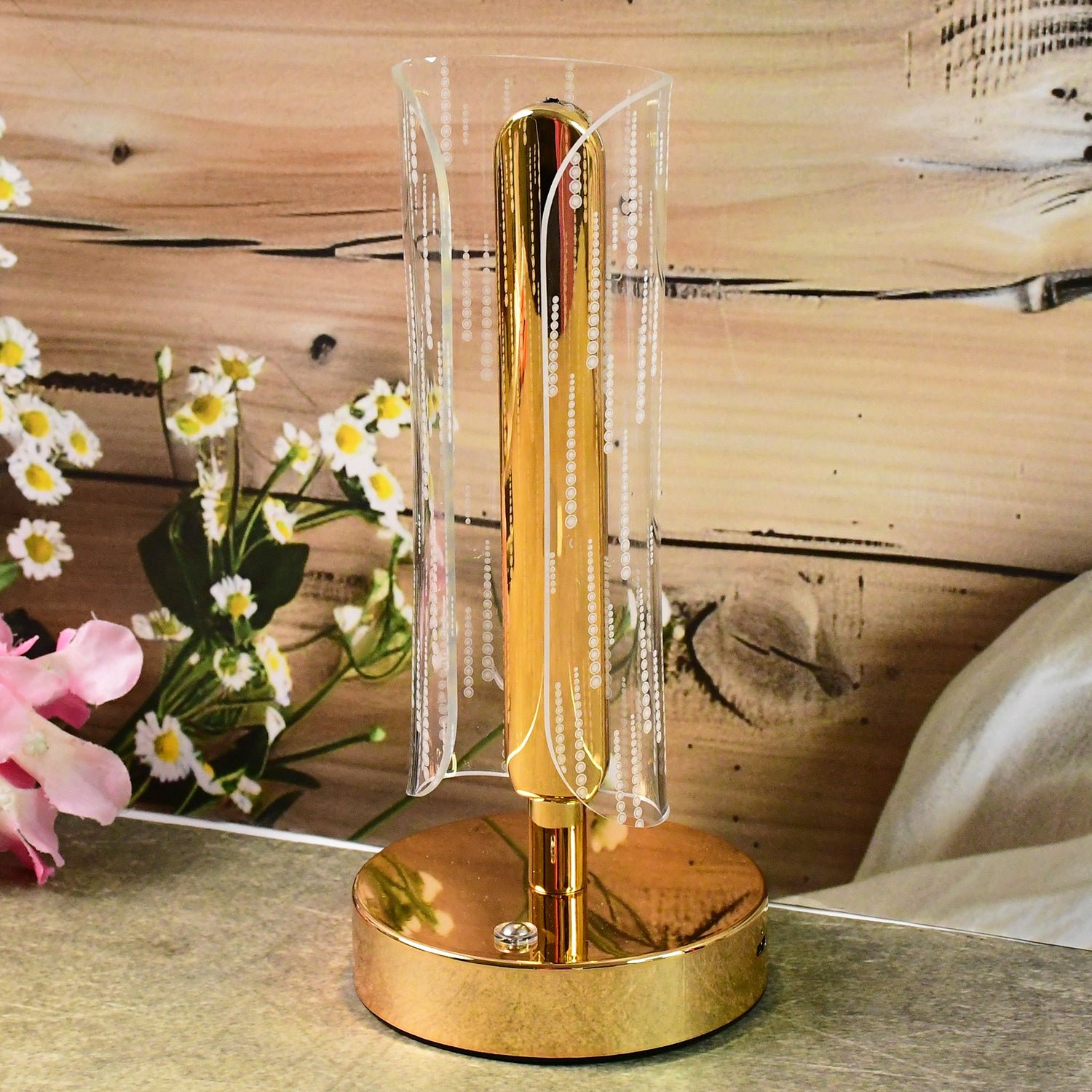 Crystal Table Lamp – Tall Cylinder Shape with USB Charging