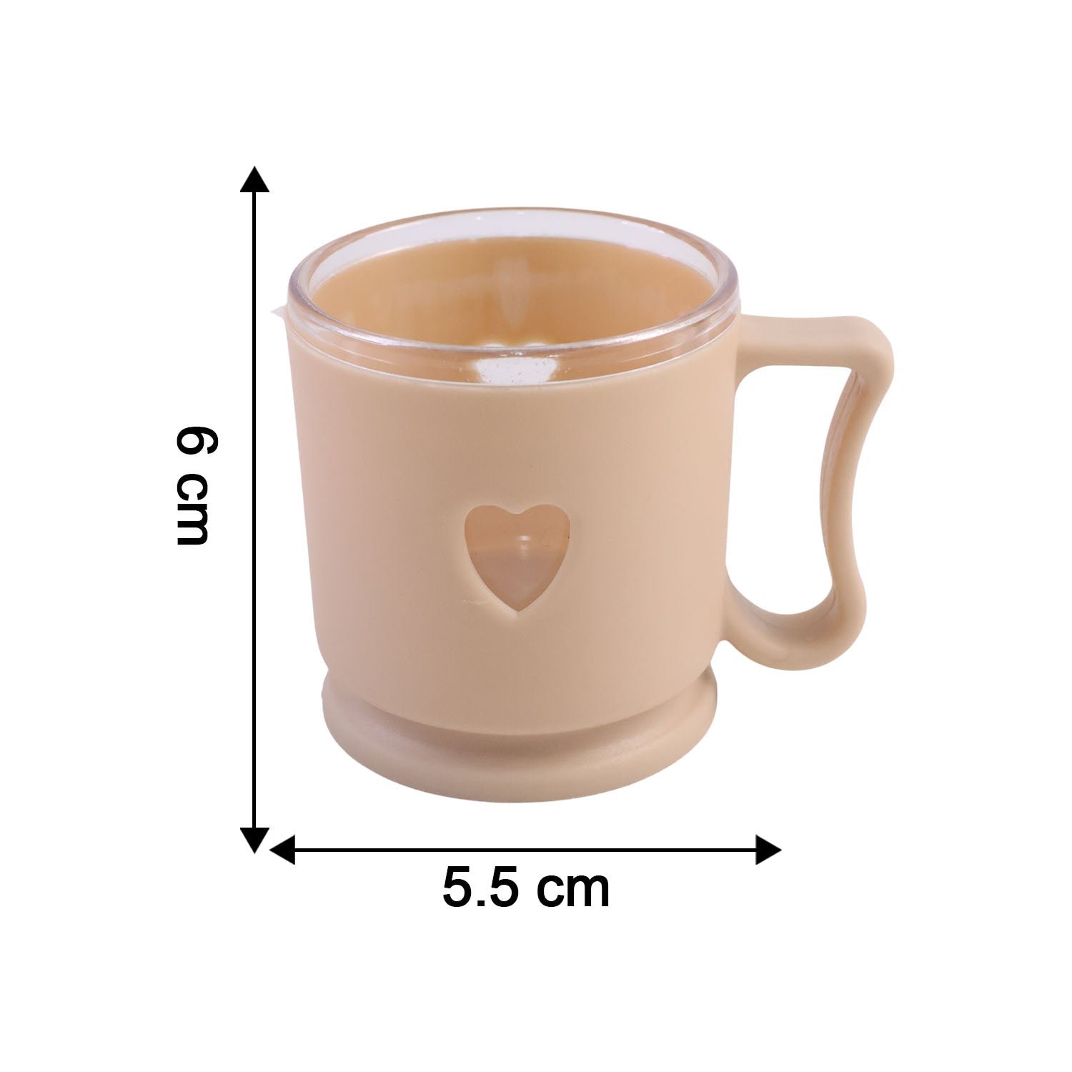 Mini Tea Coffee Mug Set – Elegant Heart Design, 100ML (6 Pieces)