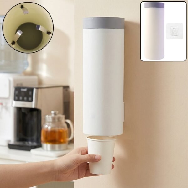 Wall Mounted Cup Holder – Space-Saving Dispenser for Hygienic Storage