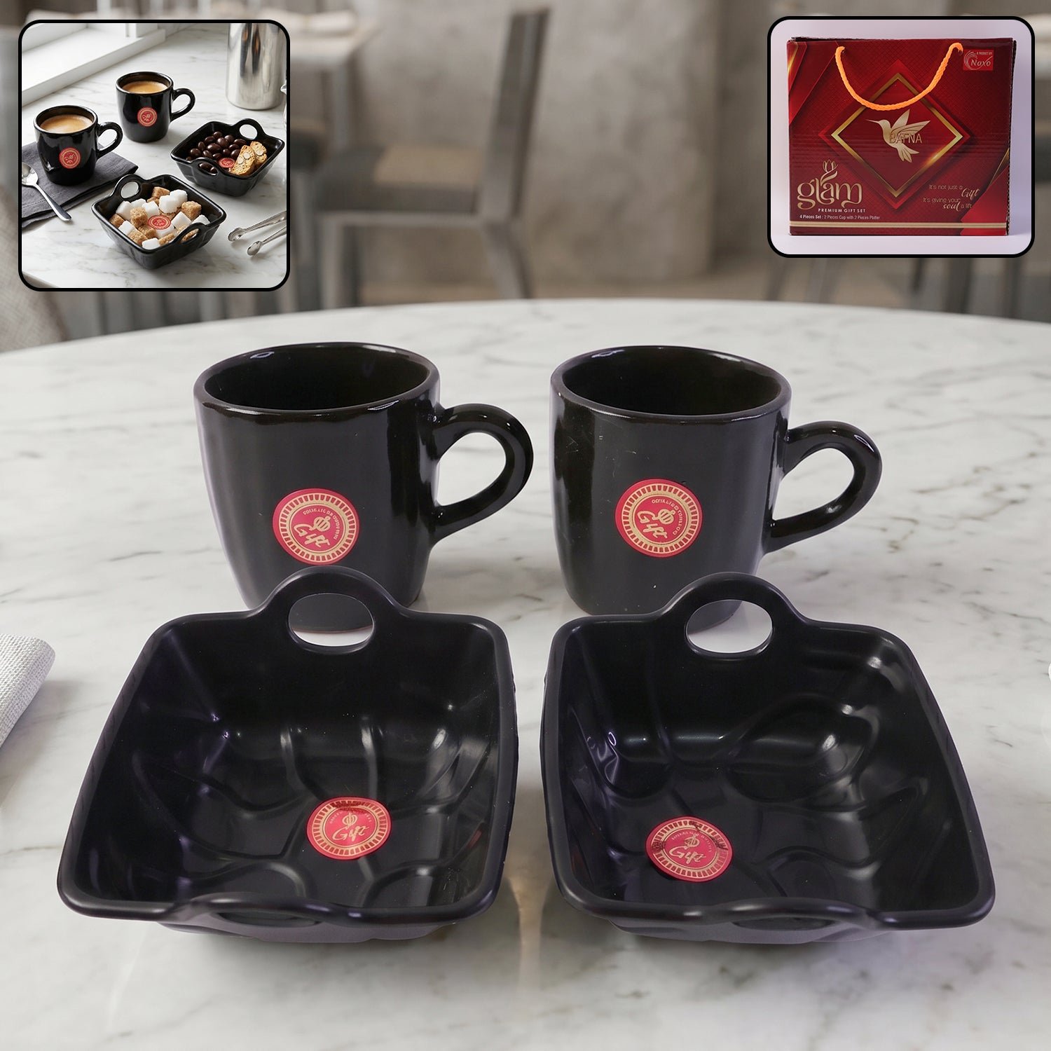 Play Station Ceramic Mug and plastic Bowl Set – 4-Piece | JubileeJoy