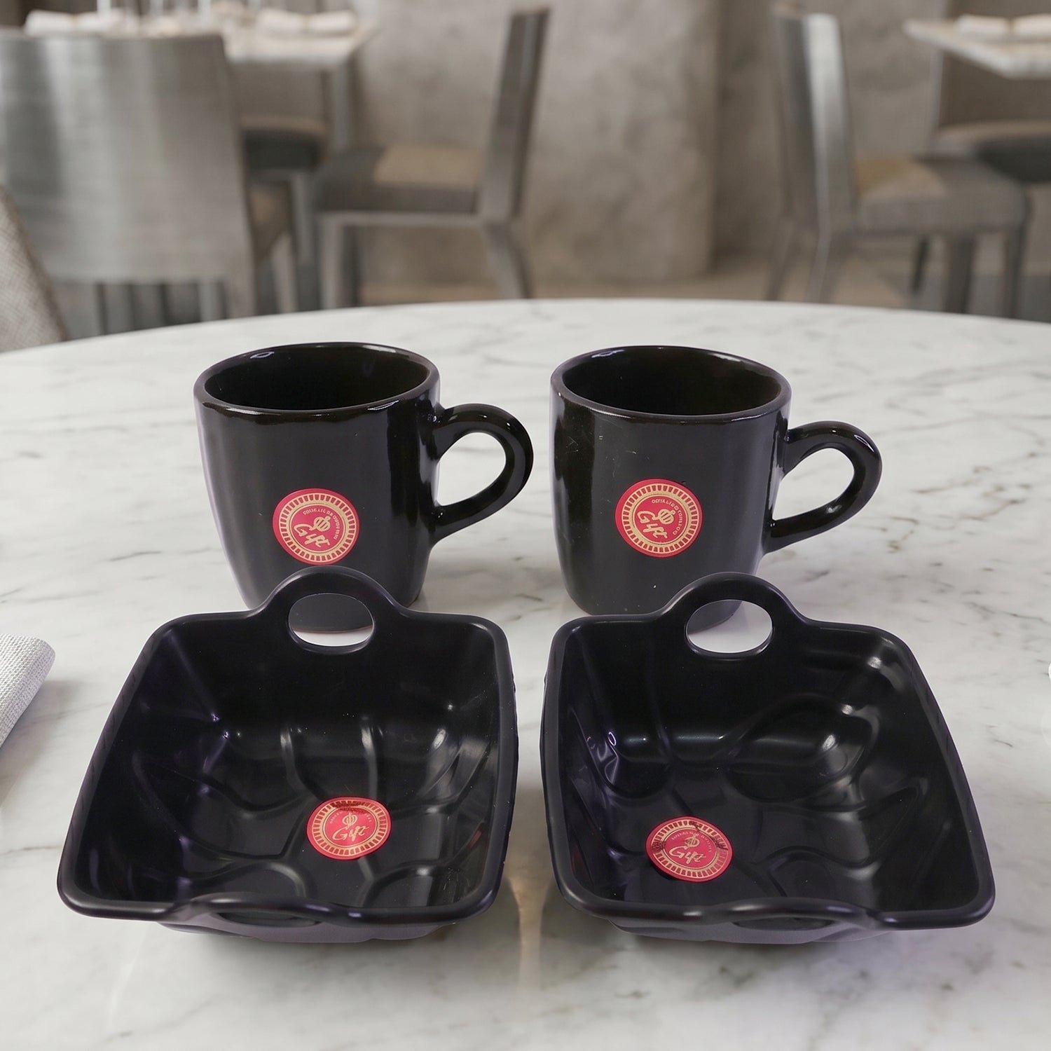 Play Station Ceramic Mug and plastic Bowl Set – 4-Piece | JubileeJoy