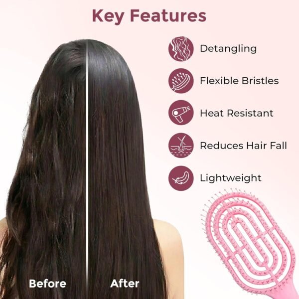 Men's Hair Brush Curved Detangling Massage Comb for Styling & Grooming