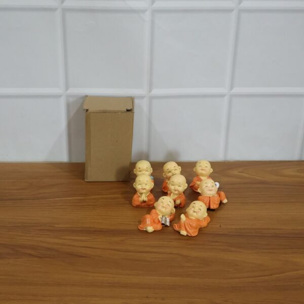 Mini Monk Buddha Idol Set – Serene & Joyful Home Decor