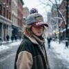 Women's Winter Woolen Baseball Cap – Cozy Pom Pom & Sun Protection