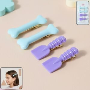 Cartoon Hair Clip Set – Cute & Lightweight 4-Piece for Kids