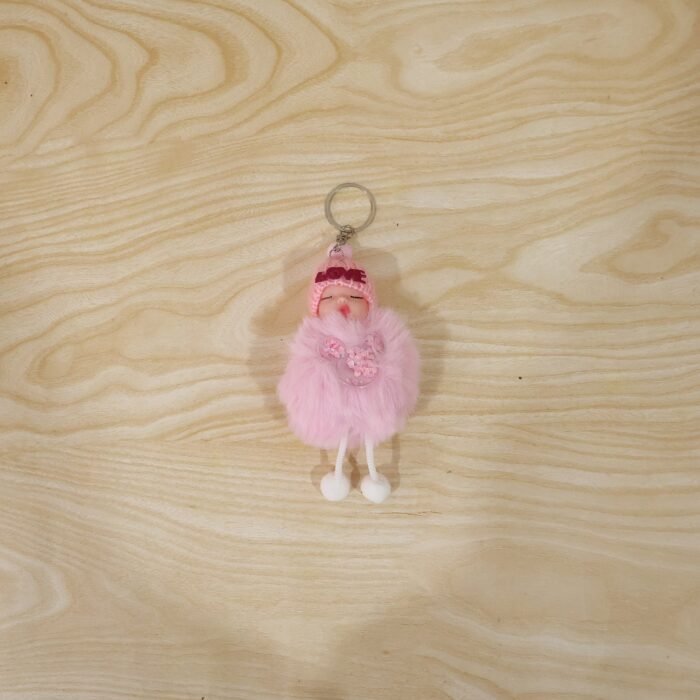 Plush Doll Keychain – Soft Fur Ball Charm