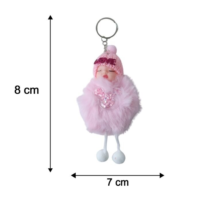 Plush Doll Keychain – Soft Fur Ball Charm