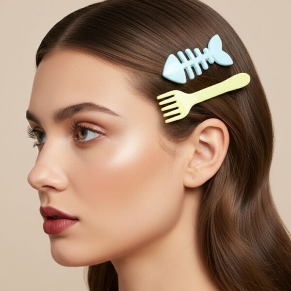 Food Shape Hair Clip Set – Cute 4-Piece Stylish Accessories
