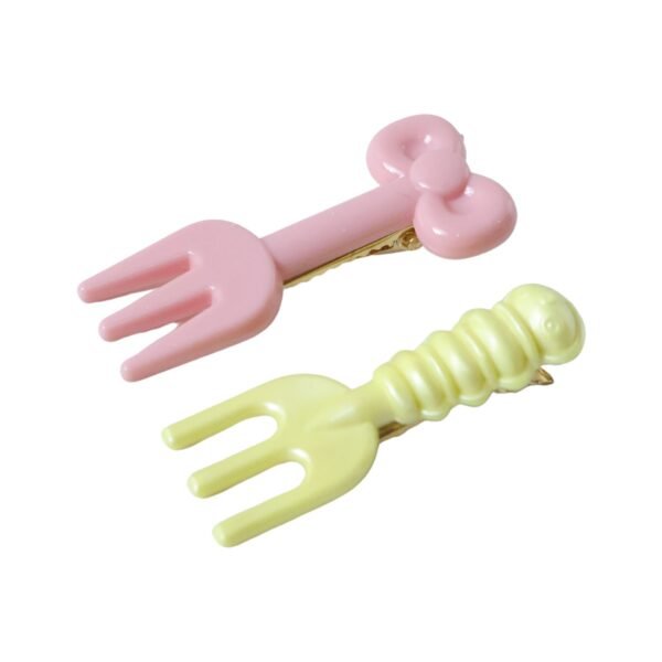 Mini Fork Hair Clips – Pastel Set of 4 for Girls & Women