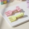 Mini Fork Hair Clips – Pastel Set of 4 for Girls & Women