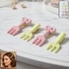 Mini Fork Hair Clips – Pastel Set of 4 for Girls & Women