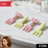 Mini Fork Hair Clips – Pastel Set of 4 for Girls & Women